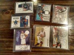lot 379 image: Basketball Card Lot (7) - Relics & Autographs
