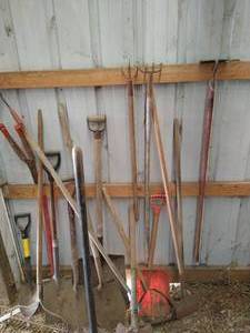 lot 420 image: Huge Lot of Long-Handled Tools