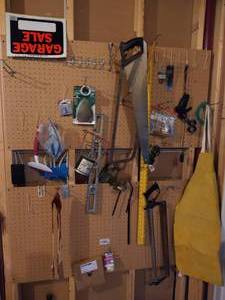 lot 318 image: Peg Board Wall of Tools