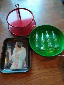 lot 326 image: Metal Coke Trays, Coke Glasses & Metal Trays