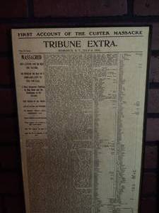 lot 334 image: First Account of Custer Massacre Framed Paper wPictures