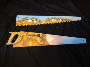 lot 427 image: (2) Hand-Painted Saws - SummerFarm Themed