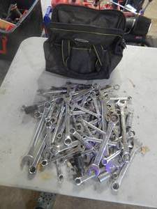 Assorted Metric & SAE Wrenches With Tool Bag