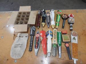 15 Bar Taps & Box Of New Shot Glasses
