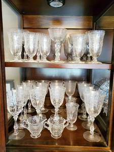 Collection Of Etched Glassware