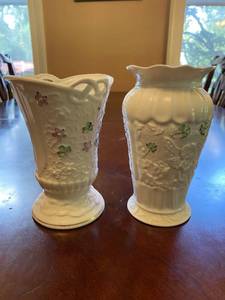 Pair Of Belleek Vases