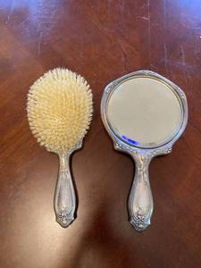 Sterling Silver Mirror And Brush Set