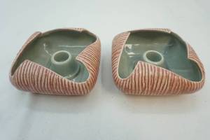 red wing candle holders pair