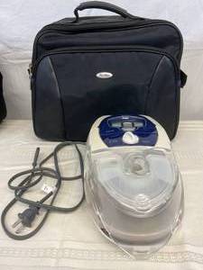 lot 5 image: MSRP $2100 ResMed S8 Escape II EPR CPAP - VPAP  and H4i Heated Humidifier includes Travel Bag,&nbspCard, Reservoir, Power Cord - Like New Working Condition