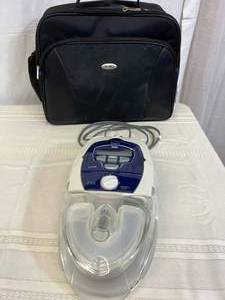 lot 13 image: MSRP $2800 ResMed S8 Escape II EPR CPAPVPAP with Easy-Breathe and H4i Heated Humidifier includes Travel Bag, Reservoir, Power Cord - Great Working Condition