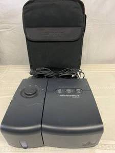 lot 14 image: MSRP $1800 Respironics REMstarPlus M Series With C-Flex Self Adjusting Pressure CPAP VPAP Machine With Reservoir, Power Cord & Travel Case Good Working Condition (MaskHose Not Included)