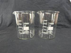 Set of 2000 ML Simax Czech Republic Glass Beakers