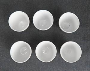 Set of 6 Porcelain 30 ML Crucibles - Made in Holland