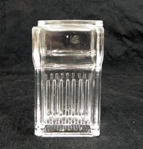 Set of 4 Vintage Mercer Glass Works Vertical Heavy Glass Staining Dishes and Covers