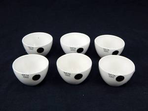 Set of 6 Porcelain 95 ML Crucibles - Made in Holland