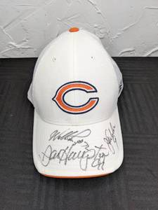 lot 83 image: Autographed Chicago Bears NFL Reebok Hat - William The Fridge Perry, Jim McMahon, Dan Hampton