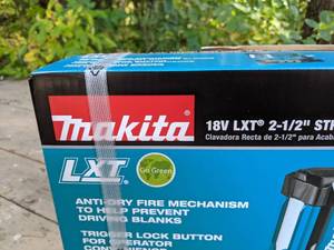 lot 17A image: Brand New Makita 18-Volt LXT Lithium-Ion 16-Gauge Cordless 2-12 in. Straight Finish Nailer 