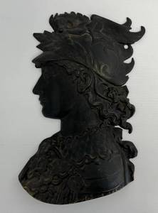 Large CaST Metal Bust Of Soldier 16 x 9