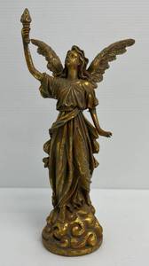 13 Tall Gold Tone Resin Angel Statue Candle Holder (No Chips Or Cracks)