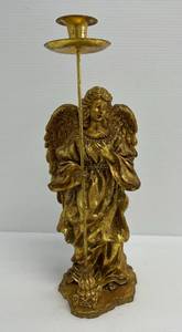 15 Gold Tone Resin Angel Statue Candle Holder (No Chips Or Cracks)