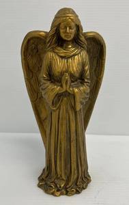 11 12 Gold Tone Plaster Angel Statue (No Chips Or Cracks)