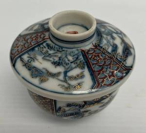 Antique Japanese Ceramic Rice Bowl With Lid Signed By Artist (No Chips Or Cracks) 4 x 4
