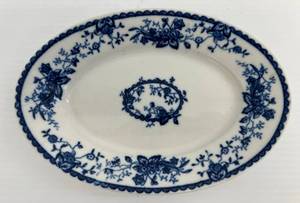Antique Greenwood China Blue And White Oval Plate (No Chips Or Cracks) 8 34 x 6
