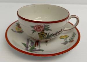 Vintage J. Pouyat Limoges France Tea Cup And Saucer Set (No Chips Or Cracks) Cup 4 12 x 3 12 x 2