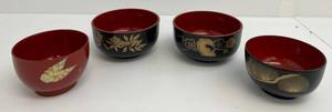 Four Vintage Japanese Plastic Bowls 25 x 2 12 And 2  4 14 x 2 12 (Light Scratches Inside)
