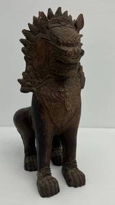 Antique Thai Style Temple Lion Metal Statue 11 x 5 12