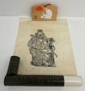 Antique Temple Rubbing On Rice Paper  14 x 19 With Protective Tube