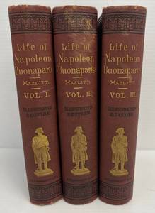 Antique 1876 Copyright The Life Of Napoleon BuonaParte By William Hazlitt Vol. I-III