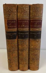 Antique 1853 Copyright Leather Bound Books History Of The Captivity Of Napoleon At St. Helena By William Forseyth Vol. I-III