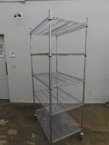 Uline NSF Mobile Wire Shelving - 36 x 24 x 77.5(h)