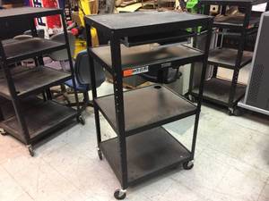 lot 167 image: Luxor Rolling Metal Cart 28 x 24 x 54