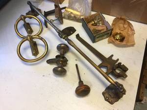 lot 193 image: Vintage Brassy Bathroom - Door Hardware