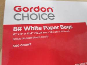 500 ct 8# White Lunch Bags Retail $...