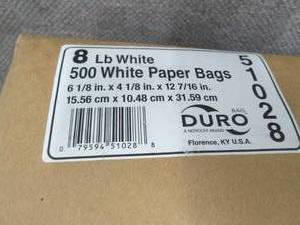 500 ct 8# White Lunch Bags Retail $...