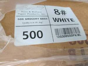 500 ct 8# White Lunch Bags Retail $...