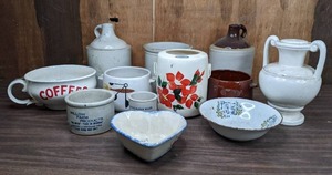 lot 276 image: Antique Jugs, Cannisters, Dishes, Stoneware and More