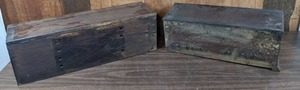 lot 224 image: Pair of Antique Wooden Tube Radio Cases (Schematic and Charles A. Stutz Label Inside of One)