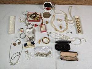 lot 311 image: Costume Jewelry Collection Watch, Eye Glasses, Bracelets, Necklaces, and More