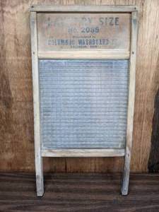 lot 257 image: Columbus Washboard Co Glass Wash Panel