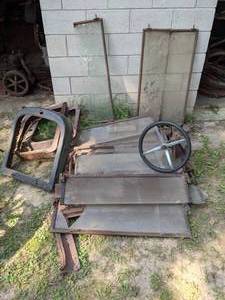 lot 124 image: Collection of Old Car Windshields, Car Parts and Scrap Metal