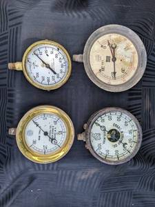 lot 371 image: Set of (4) Vintage Gauges