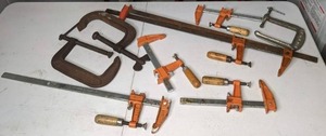 lot 401 image: Assortment of C-Clamps and Bar Clamps