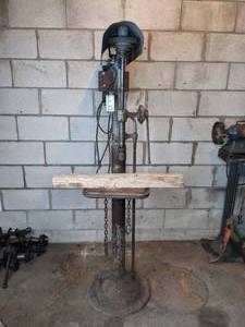 lot 133 image: Homemade Press with Dayton Capacitor Start AC Motor Model