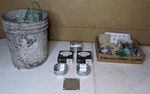 lot 398 image: Lot of Lighting and Electrical Hardware, Much is New (Faceplates, Outlet Covers, Porcelain Lampholders) & More
