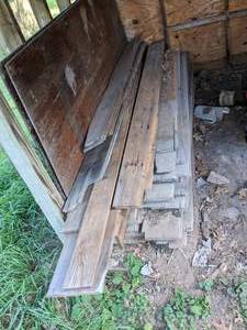 lot 48 image: Stack of Old Shiplap and Tongue and Groove Boards