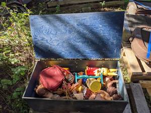 lot 39 image: Vintage Toy Chest Filled with Vintage Toys